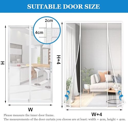Aimants pour moustiquaires 245x230cm, protection contre les insectes sans perçage, idéal pour les fenêtres de toit Blanc
