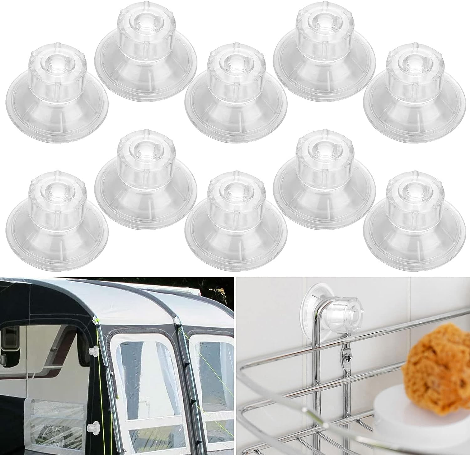 Norhogo Lot de 10 ventouses fixes pour camping-car, caravane et bateaux : accessoires de camping | polyvalents | pour la