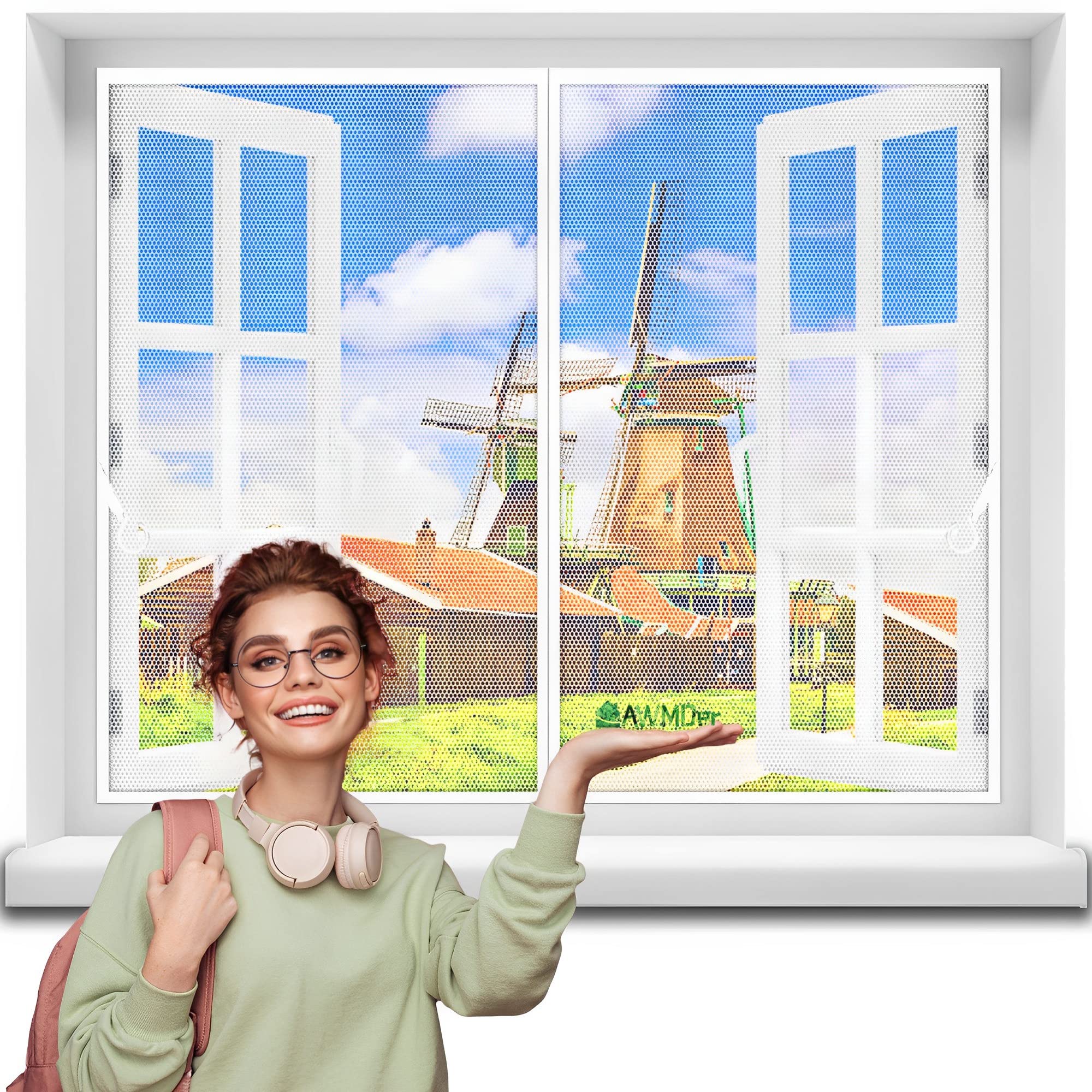 Moustiquaire de Fenêtre Ou Fenetre Magnetique Blanc 120 x 60 cm Installацию Sans Outil Facile - Moustiquaire de Haute Qu